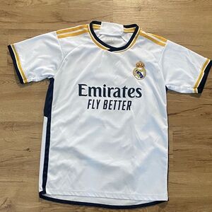 Kids' BELLINGHAM Home Soccer Jersey - White & Navy